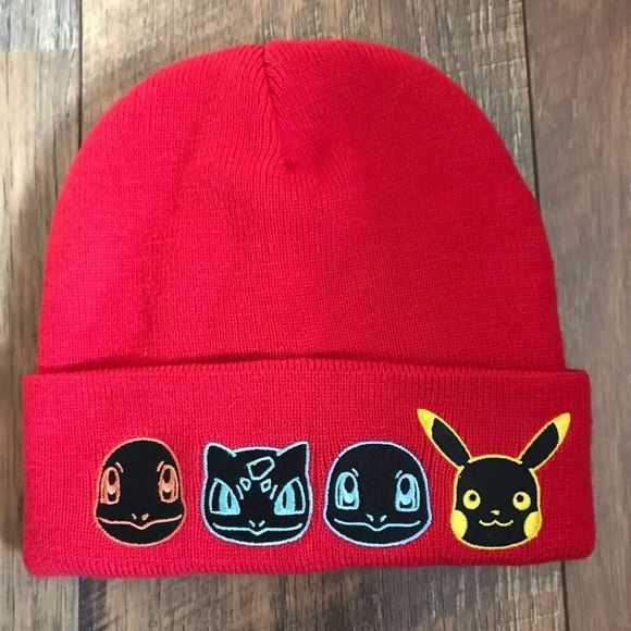 Pokémon Red toboggan hat winter snow hat appliqué One Size fits most - Picture 1 of 4